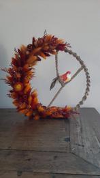 Droogbloemen krans - vuurrood - 30 cm diameter, Nieuw, Ophalen of Verzenden