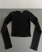 Zwarte crop top met lange mouwen Bershka - maat XS, Zwart, Lange mouw, Maat 34 (XS) of kleiner, Bershka