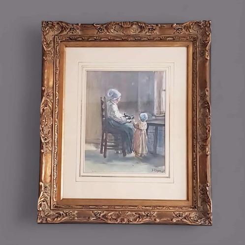 Origineel werk van Hollandse meesterschilder G.J.Sijthoff., Antiek en Kunst, Kunst | Schilderijen | Klassiek, Ophalen of Verzenden