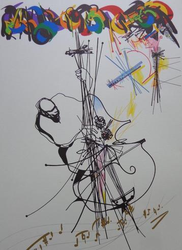 RAYMOND MORETTI / FIGURATIE / KLEURLITHO / 76x56cm / SIG beschikbaar voor biedingen