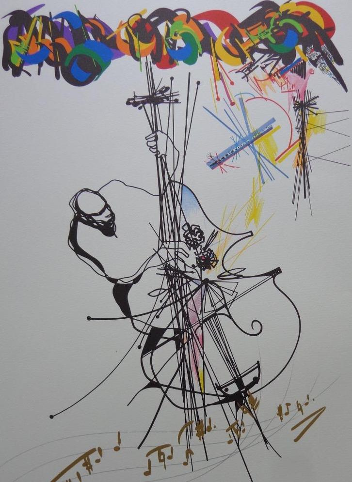 RAYMOND MORETTI / FIGURATIE / KLEURLITHO / 76x56cm / SIG, Antiek en Kunst, Kunst | Litho's en Zeefdrukken, Ophalen of Verzenden