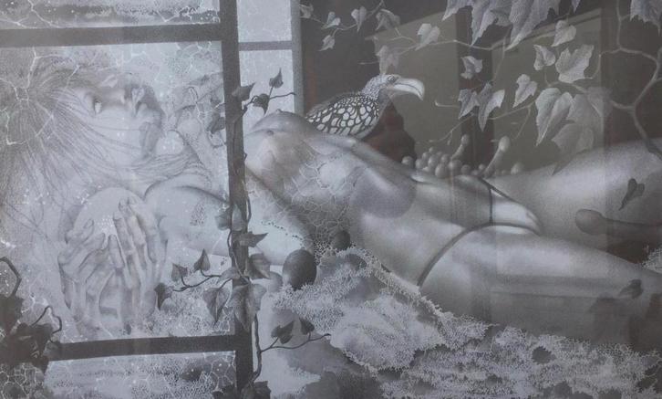 Erotische grafiek, Raymond Bertrand, jaren '70, Antiek en Kunst, Kunst | Litho's en Zeefdrukken, Ophalen of Verzenden