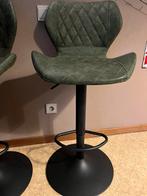 Barstoel groen 4/stuks, 4 krukken, Ophalen, Zo goed als nieuw, Leer