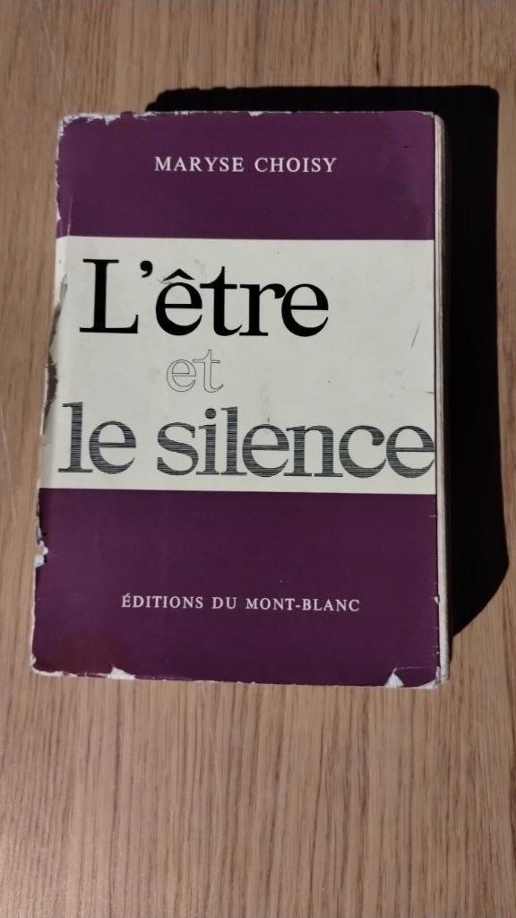 Livre L’ÊTRE ET LE SILENCE, Maryse Choisy, Mont-Blanc, 1964, Boeken, Filosofie, Gelezen, Ophalen