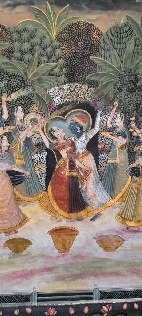 Traditioneel Indiaas schilderij op stof, Ophalen of Verzenden