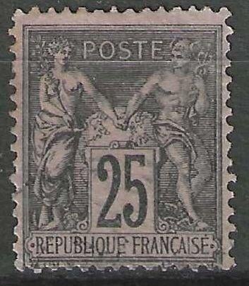 France 1884/1890 - Yvert 97 - Typographie Sage - 25 c. (ST), Envoi, Affranchi