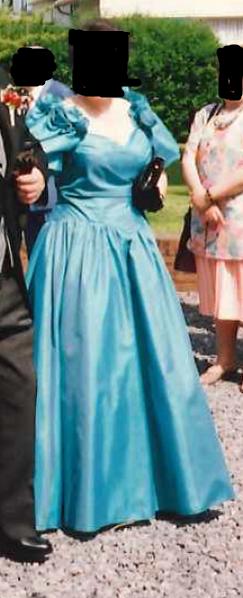 robe en soie sauvage, Taille 42/44 (L), Comme neuf, Enlèvement, Bleu