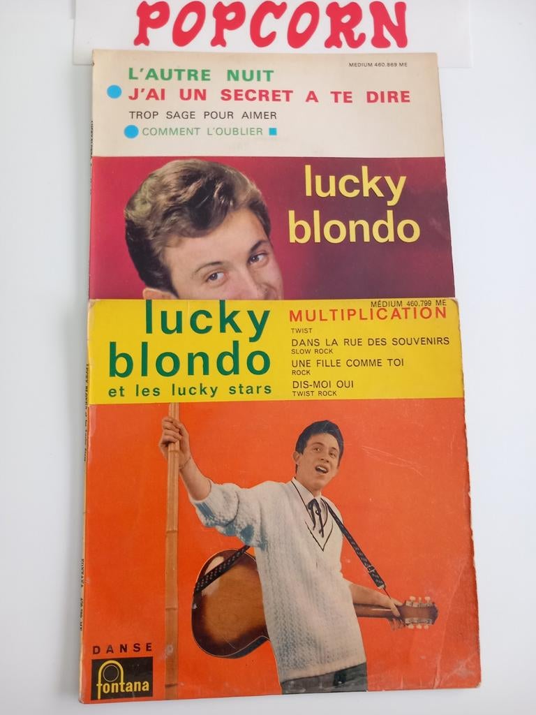 LUCKY BLONDO. POPCORN OLDIES 60s . 2 EP 45T, CD & DVD, Vinyles Singles, EP, Enlèvement ou Envoi, EP