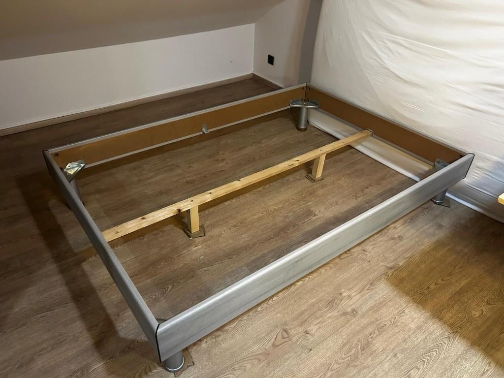 Bed 140cm met LatoFlex, Maison & Meubles, Chambre à coucher | Lits, Gris, Enlèvement, 200 cm, Bois