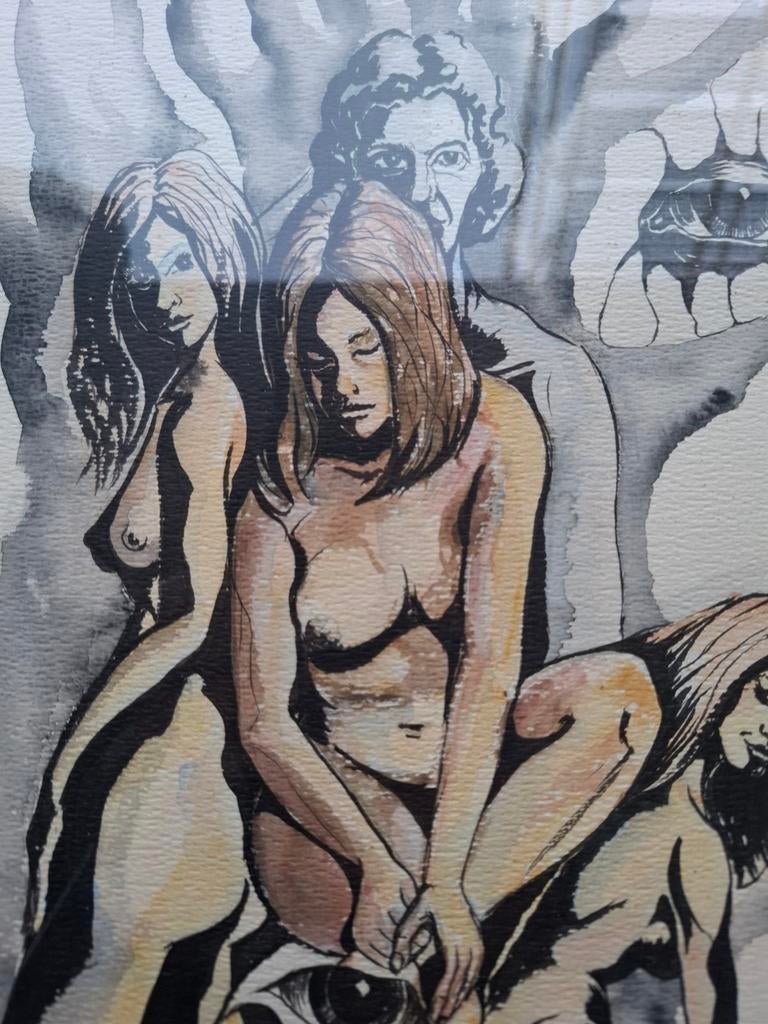 Aquarel - Rene Pauwels 1972, Antiek en Kunst, Kunst | Schilderijen | Modern, Ophalen