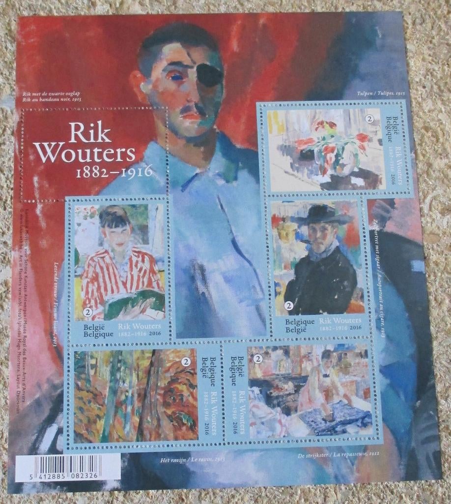 1 blok BL241 rik wouters, Frankeerzegel, Ophalen of Verzenden, Zonder stempel, Postfris