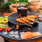 bbq Plancha Camarada Cortenstaal met wielen en houtopslag NW, Tuin en Terras, Houtskoolbarbecues, Ophalen of Verzenden, Nieuw