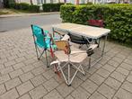Camping stoelen en tafel, Ophalen