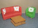 Lundby salon met salontafel (kussens vastgekleefd), Ophalen of Verzenden, Gebruikt, Decoratie