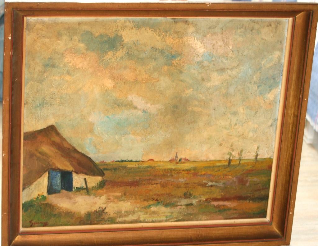 Oude schilderij - Olie op doek - Gesigneerd, Enlèvement ou Envoi