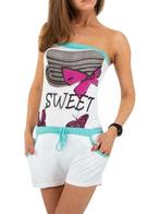 Combishort blanc Metrofive, taille XL, Vêtements | Femmes, Combinaisons, Envoi, Neuf, Taille 46/48 (XL) ou plus grande, Blanc