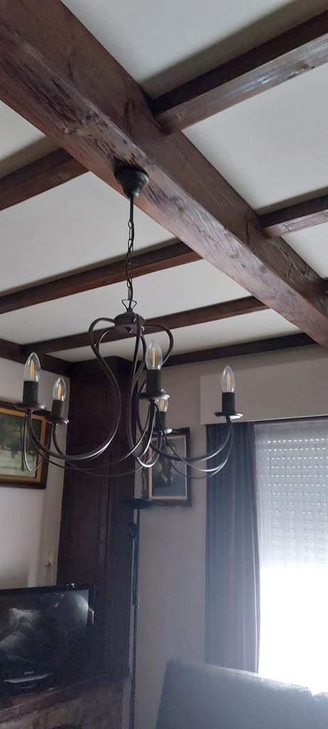 Klassieke kroonluchter, Huis en Inrichting, Lampen | Kroonluchters, Ophalen, Zo goed als nieuw, Metaal, Klassiek