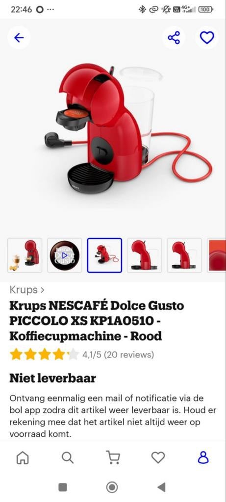 Koffie machine Dolce Gusto als nieuw, Ophalen of Verzenden