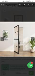 Binnendeur met glas steellook zwart taatsdeur, Verre, Enlèvement, 80 à 100 cm, 200 à 215 cm