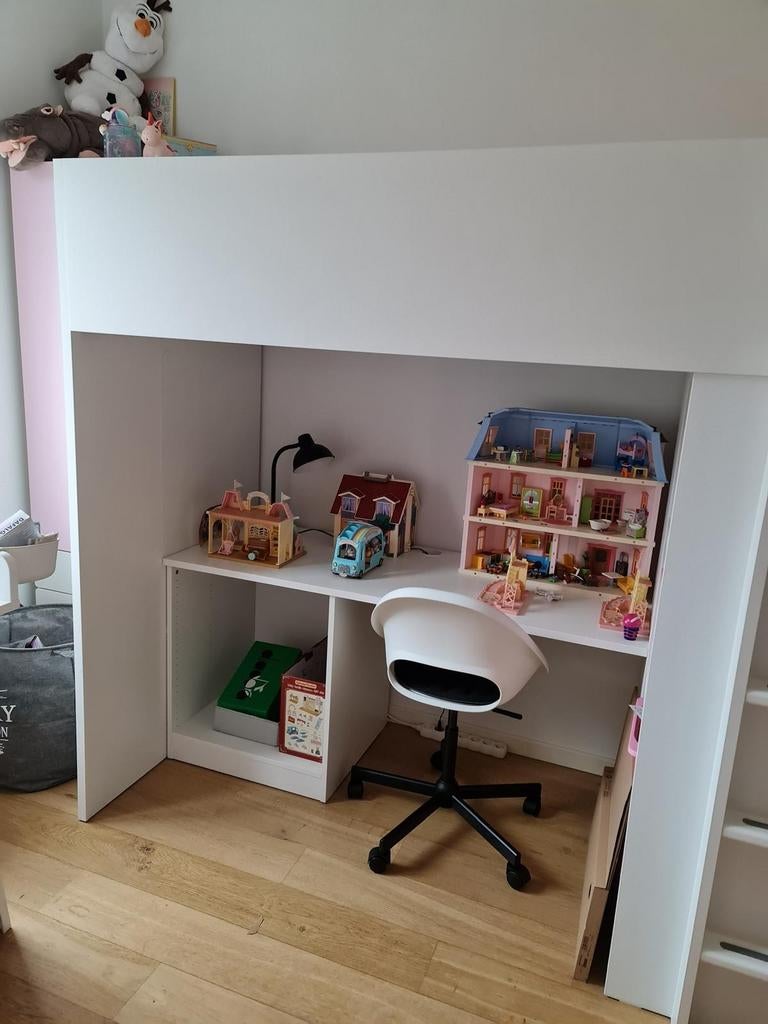 Smastad  hoogslaper wit met bureau, Kinderen en Baby's, Ophalen, Zo goed als nieuw, Hoogslaper