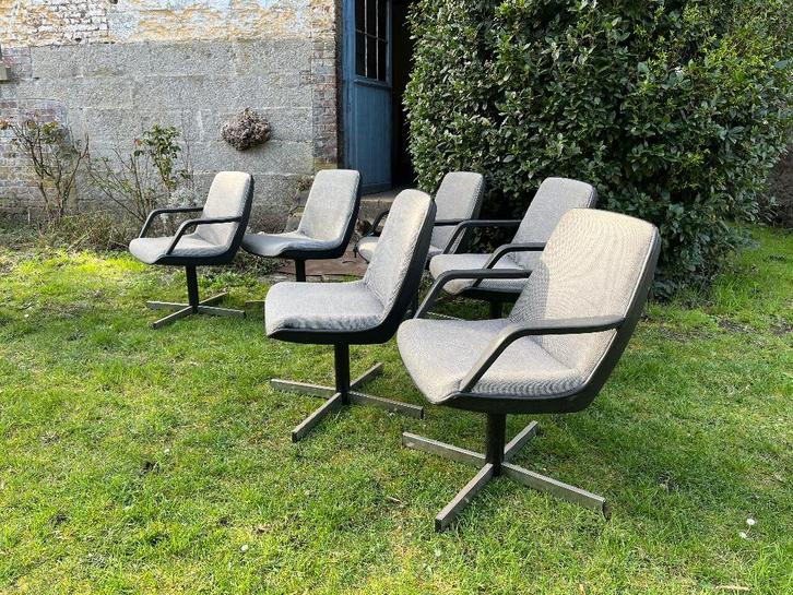 Série de 6 sièges pivotants vintage 1970' - Style C. Pollock, Antiquités & Art, Antiquités | Meubles | Chaises & Canapés, Enlèvement