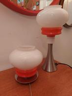 Vintage oranje opaline UFO lampjes, upcycled, Ophalen