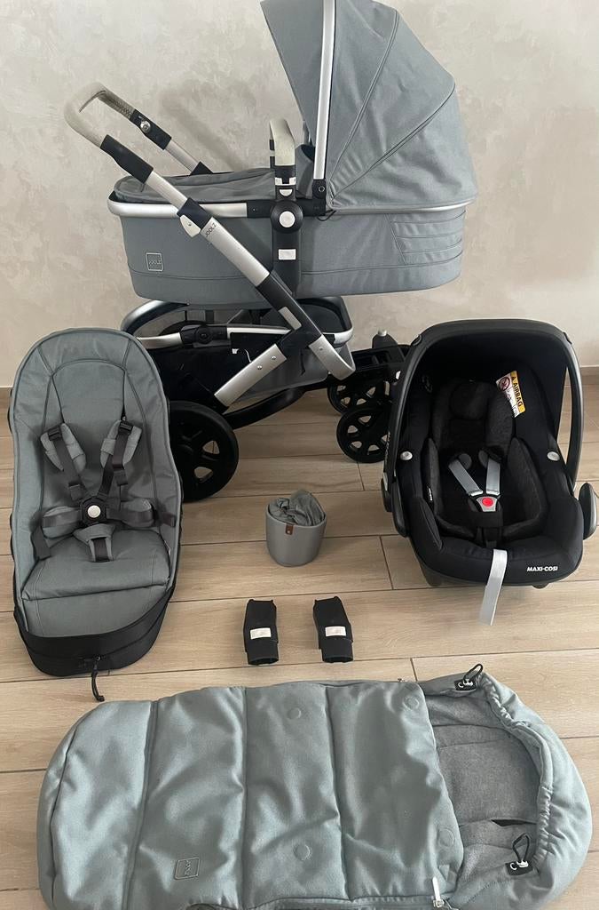 Joolz complet 3-en-1 de poussette bleue moderne Joolz Geo 2, Enfants & Bébés, Jumeaux & Naissances multiples, Comme neuf, Poussette ou Buggy