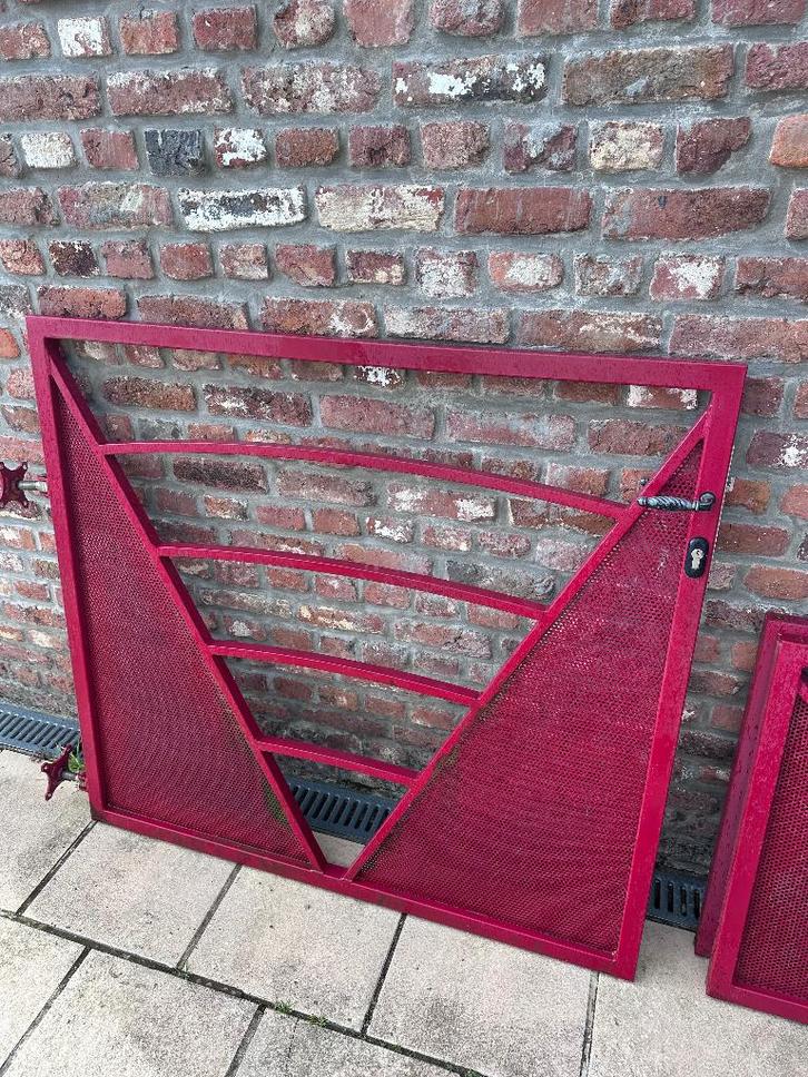 Ensemble portail + 2 barrières métalliques, Tuin en Terras, Tuinpoorten, Zo goed als nieuw, Draaipoort, Aluminium, 200 cm of meer