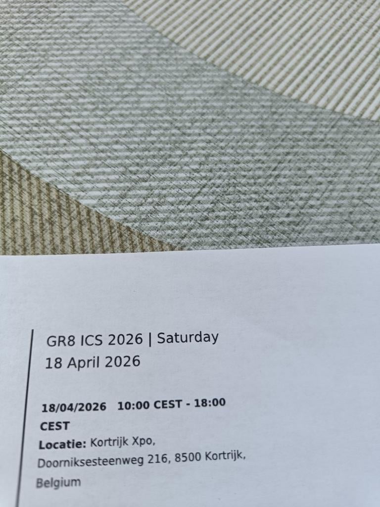 GR8 ICS carshow - 1 ticket, Ophalen