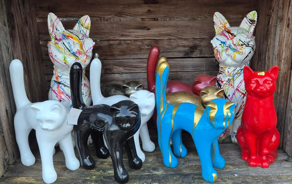 Poezen tuinbeelden allerlei, Ophalen, Nieuw, Kunststof, Dierenbeeld