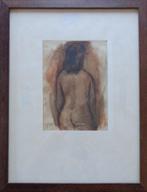 FRANK DE DEKKER / RUGGELINGS NAAKT / ORIGINEEL 43x33cm KADER, Antiquités & Art, Enlèvement ou Envoi