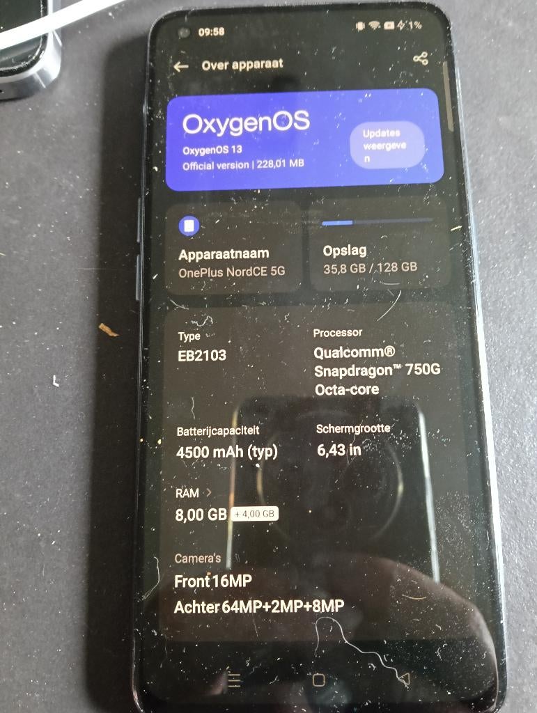 One plus nord ce 5g, Ophalen, Gebruikt