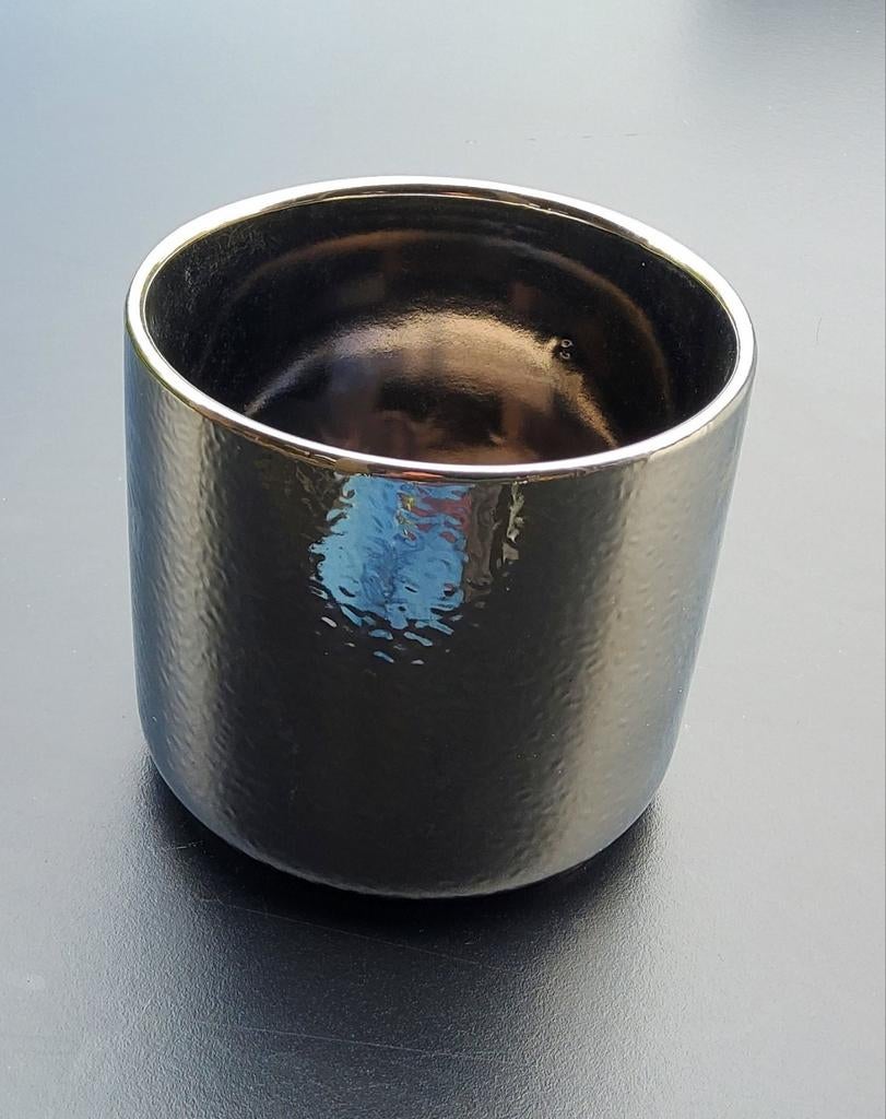 Luxe plantenpot/ zilverkleurige bloempot, ...., Ophalen, Zo goed als nieuw, Binnen