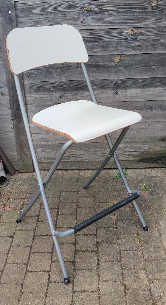 Opvouwbare Stoelen met Hoge zit, Maison & Meubles, Chaises, Utilisé, Quatre, Bois, Métal, Enlèvement