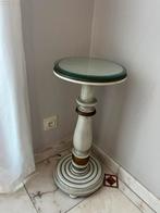 Decoratieve zuil / plantentafel met glazen blad – vintage, Ophalen, Zo goed als nieuw