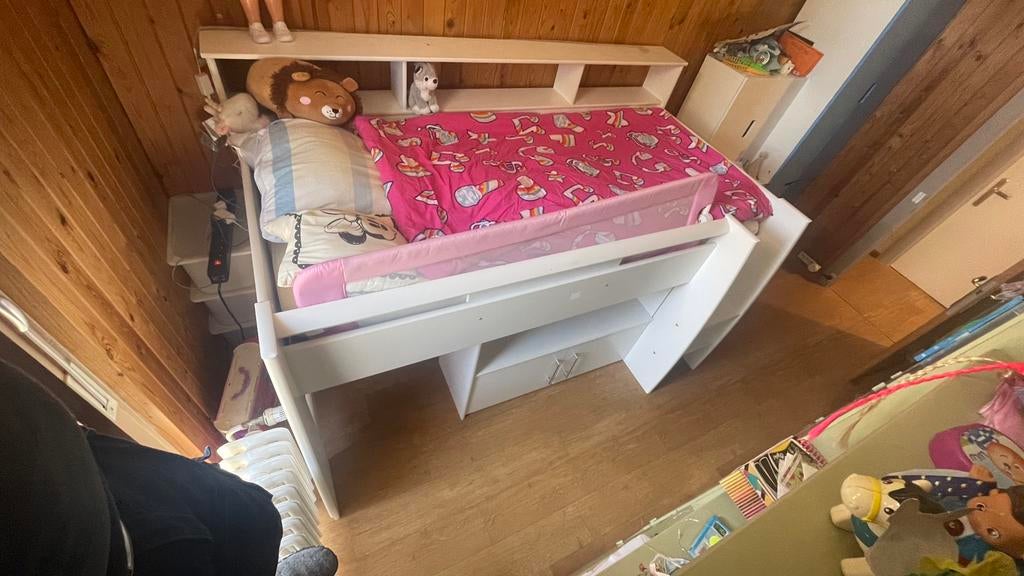 Halfhoogslaper kinderbed, Huis en Inrichting, Slaapkamer | Stapelbedden en Hoogslapers, Gebruikt, Halfhoogslaper, 90 cm, 200 cm