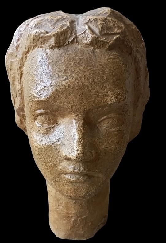 ANDINE hoofd. handgemaakt, Antiek en Kunst, Ophalen of Verzenden, Handgemaakt, Gips, Beeld