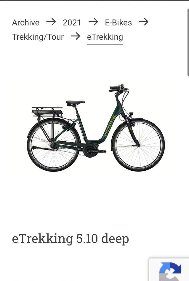 Victoria eTrekking 5.10 Deep (Bosch PowerPack 500), Enlèvement, Comme neuf