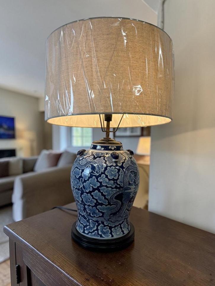 vintage Chinese keramieken tafellamp / lampadaire, Antiek en Kunst, Antiek | Verlichting, Ophalen