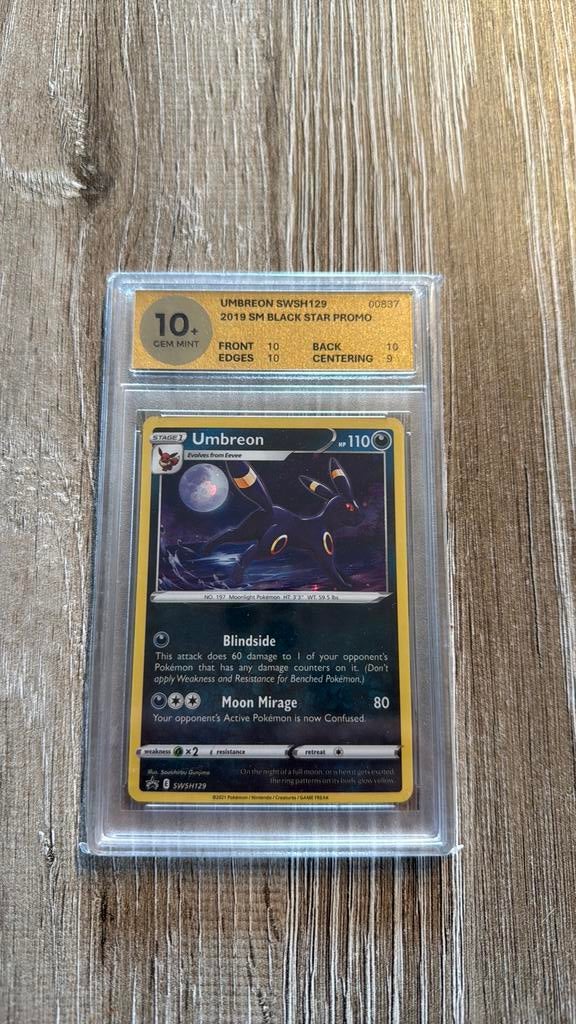 Umbreon swsh129 2019 black star promo grading 10, Ophalen, Zo goed als nieuw
