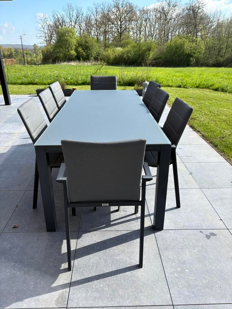 Table bristol 8 personnes avec 8 fauteuils, Enlèvement, Utilisé