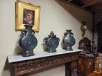 Antiek 3 delig bronzen cloissonee kaststel, Ophalen