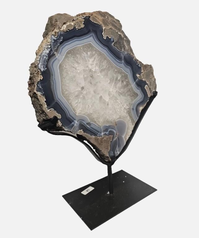 Tranche d'agate sur support métallique 4580gr, Ophalen of Verzenden