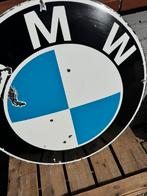 Grand panneau d'affichage émaillé BMW ancien, Enlèvement, Utilisé, Panneau publicitaire