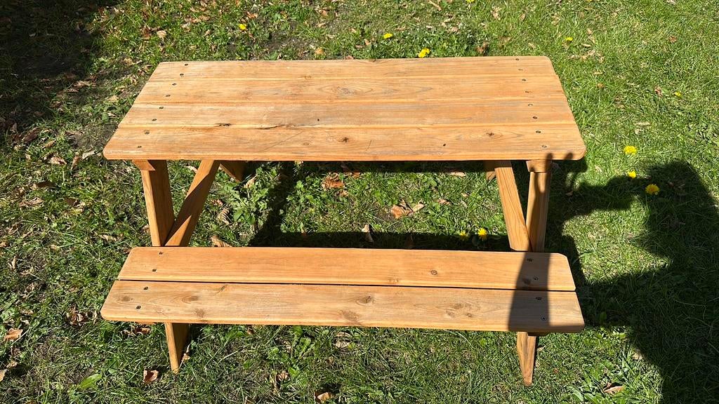 Picknicktafel voor kinderen, Jardin & Terrasse, Tables de pique-nique, Enlèvement, Utilisé, Rectangulaire, Bois
