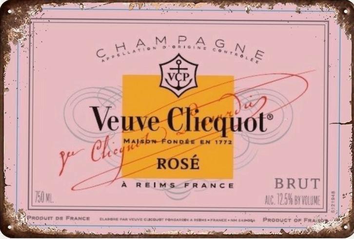 Panneau pub en métal Veuve Cliquot - rétro vintage mancave, Collections, Marques & Objets publicitaires, Neuf, Panneau publicitaire