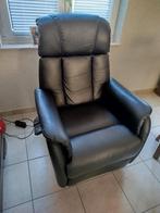 Fauteuil relax électrique comme neuf, Enlèvement, Comme neuf, Cuir, Cuir noir
