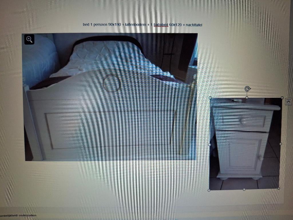 wit 1 persoonsbed + nachttafel, Huis en Inrichting, Slaapkamer | Bedden, Ophalen, 90 cm, Eenpersoons, Wit