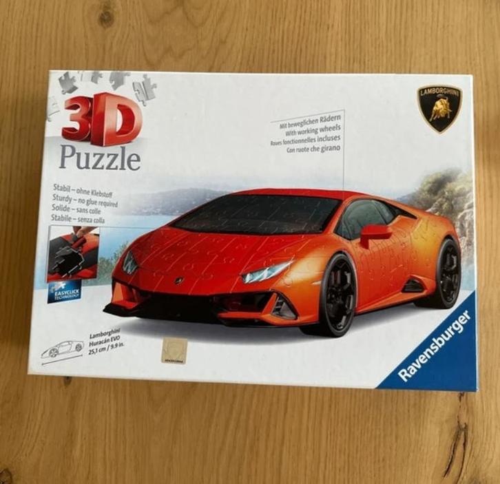 Puzzle 3D de la Lamborghini Huracán EVO 7+, Kinderen en Baby's, Speelgoed | Kinderpuzzels, Gebruikt, 6 jaar of ouder, Meer dan 50 stukjes