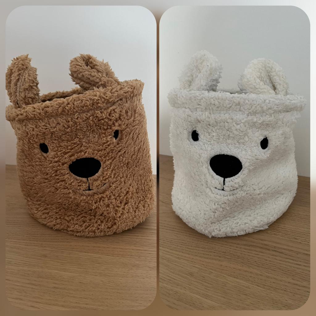 2 leuke mandjes wit + bruin, Ophalen, Zo goed als nieuw